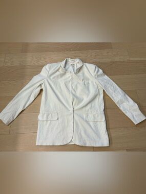 White Single-Button Women's Blazer